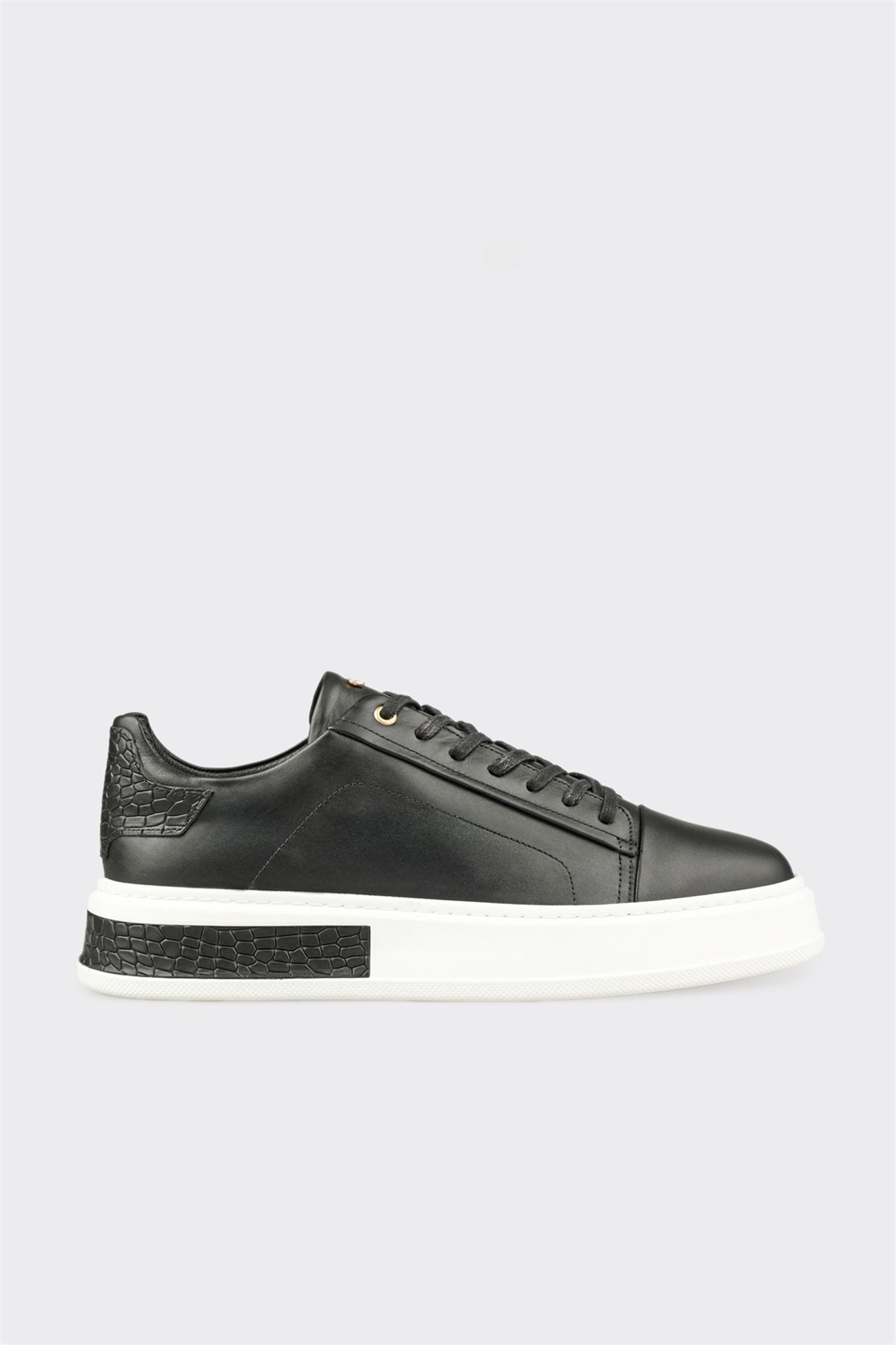 Black Leather Men's Sneaker
