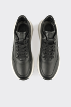 Black Leather Men's Sneaker