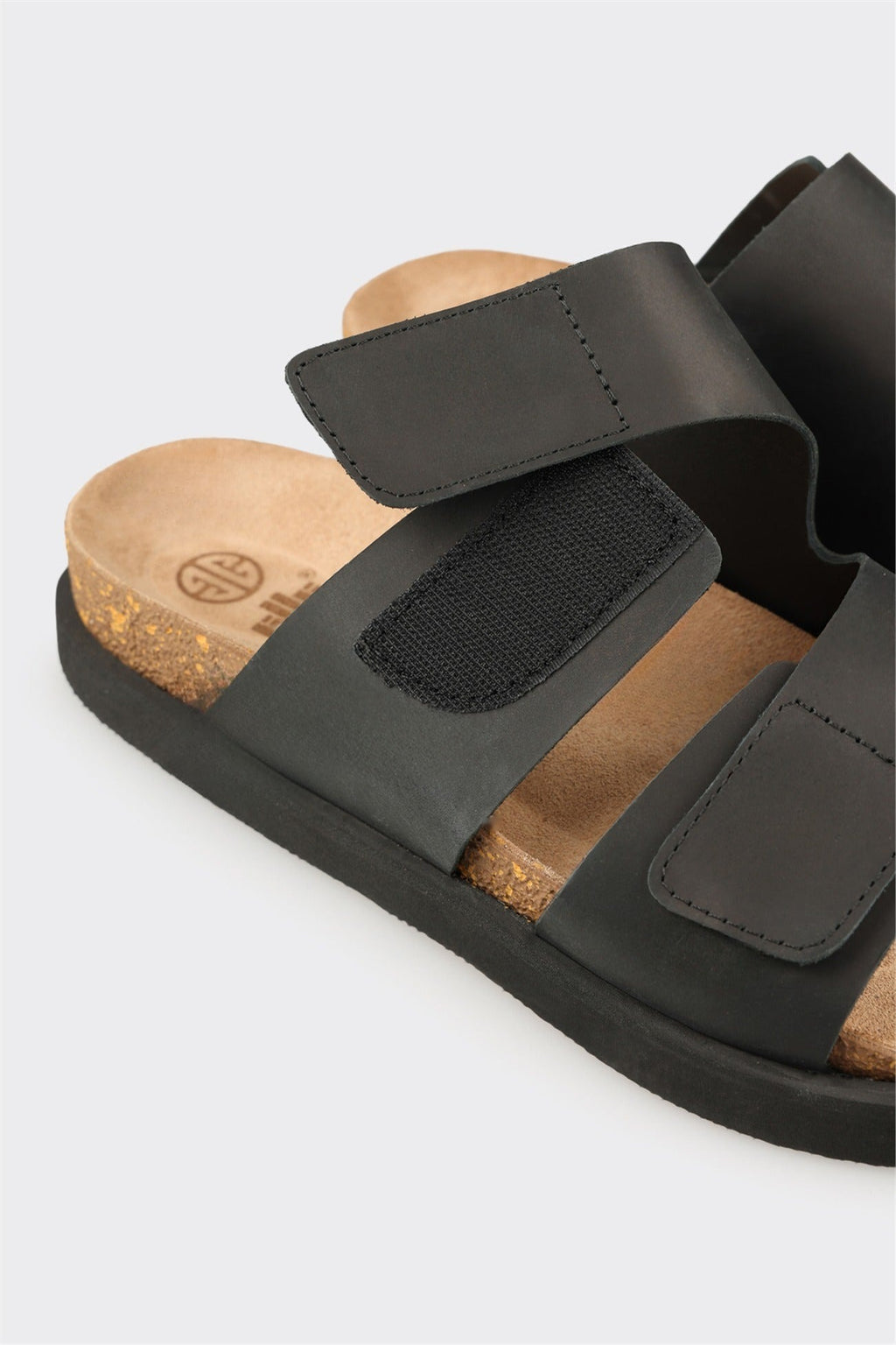 Black Leather Men's Mule