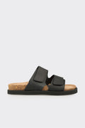 Black Leather Men's Mule