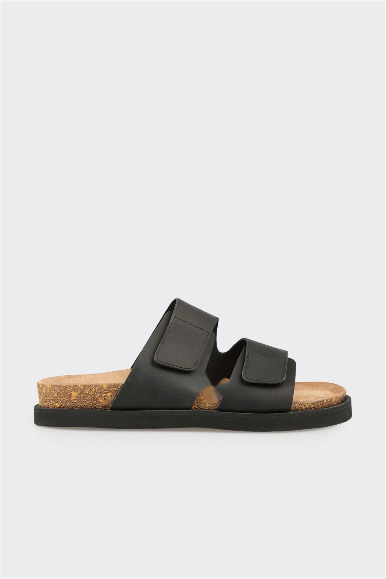 Black Leather Men's Mule