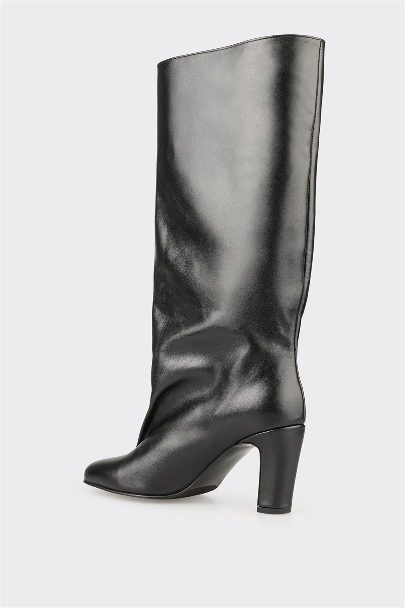 Black Leather Women's Tall Boot