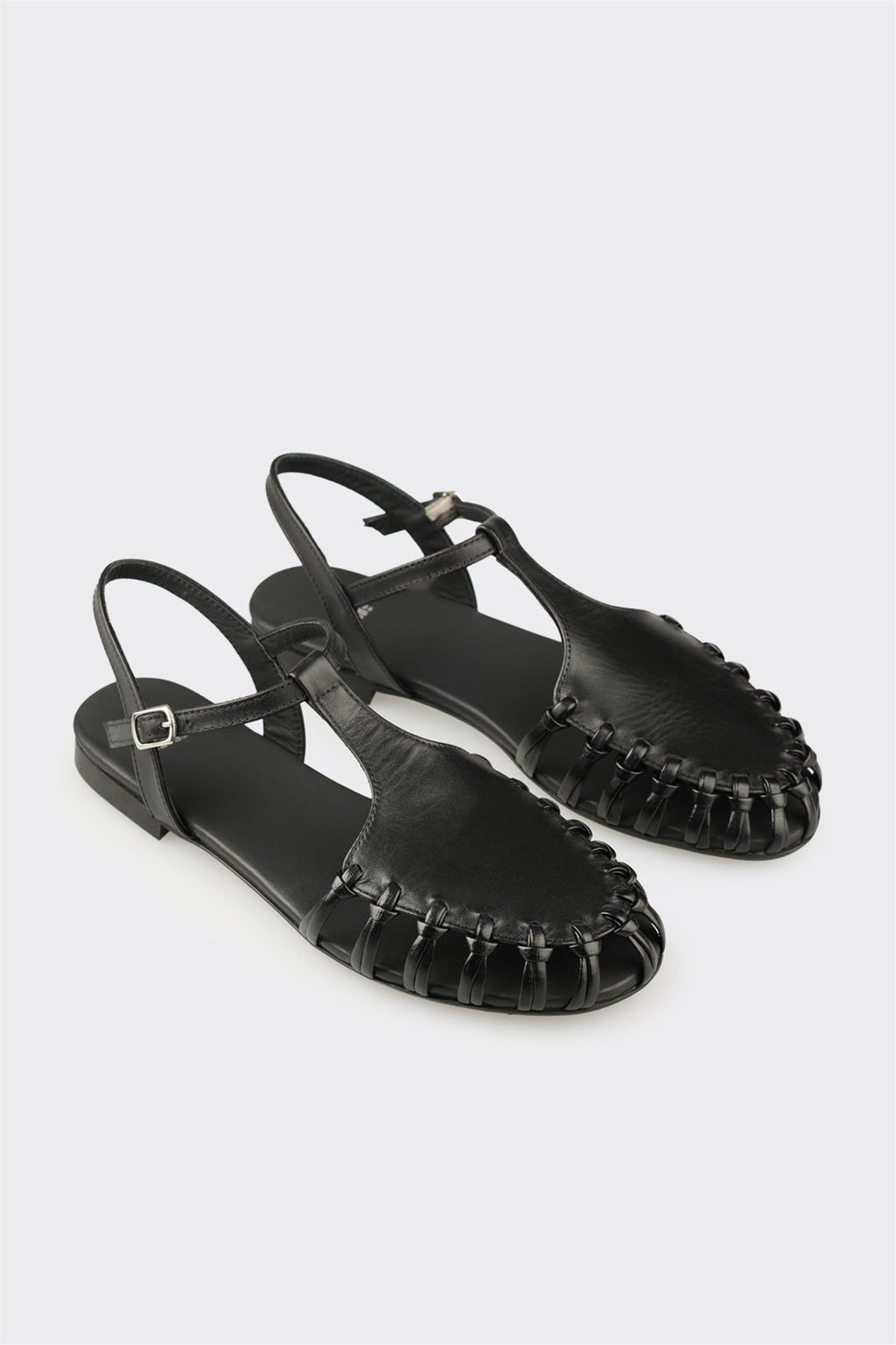 Black Leather Women's Casual Shoe