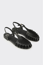 Black Leather Women's Casual Shoe