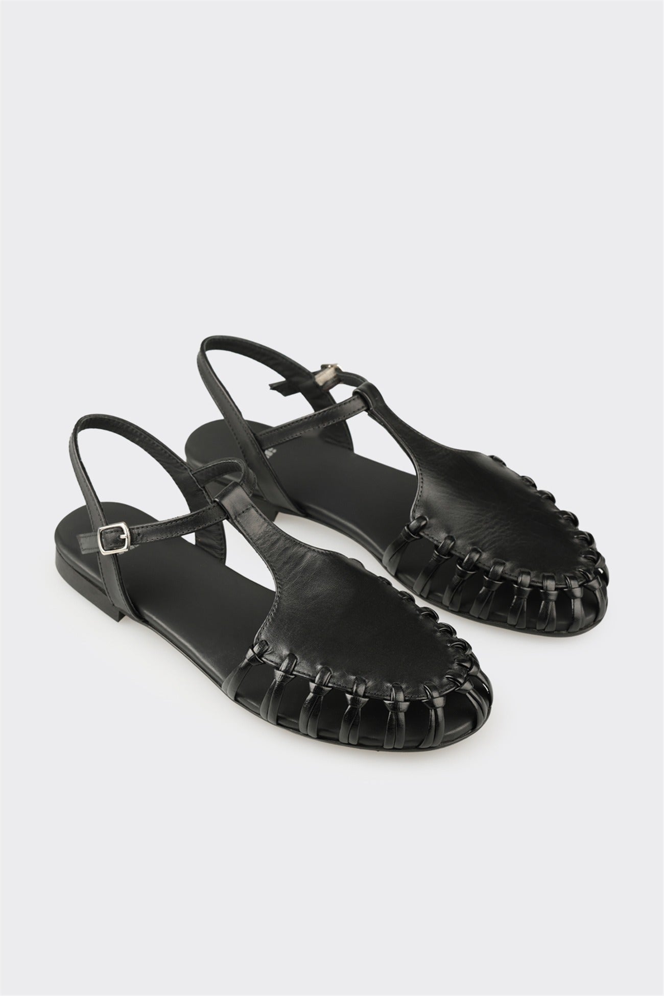Black Leather Women's Casual Shoe