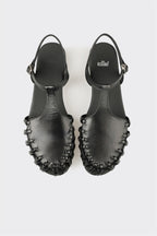 Black Leather Women's Casual Shoe