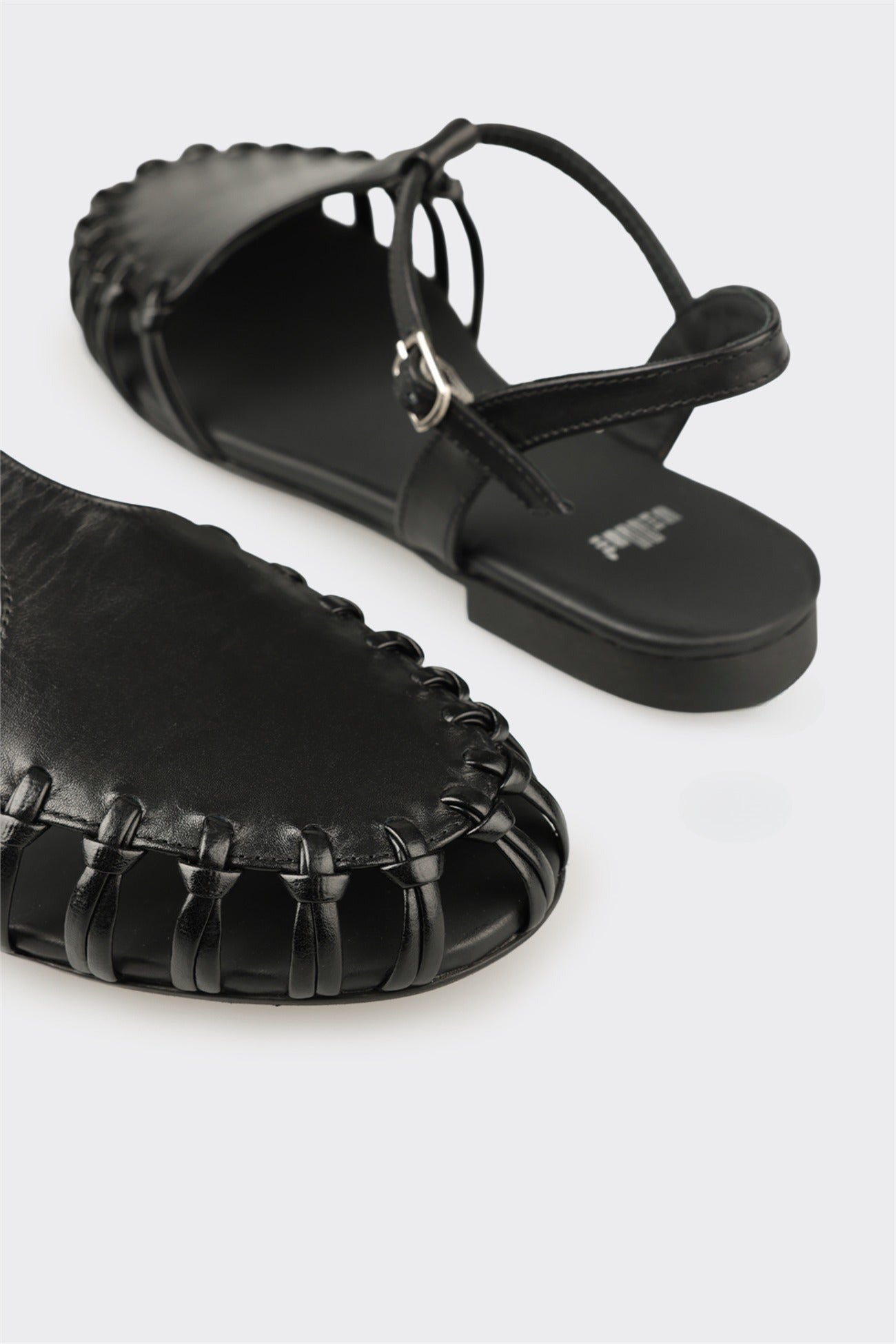 Black Leather Women's Casual Shoe