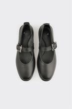 Black Leather Women's Casual Shoe