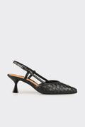 Black Leather Women's Casual Shoe