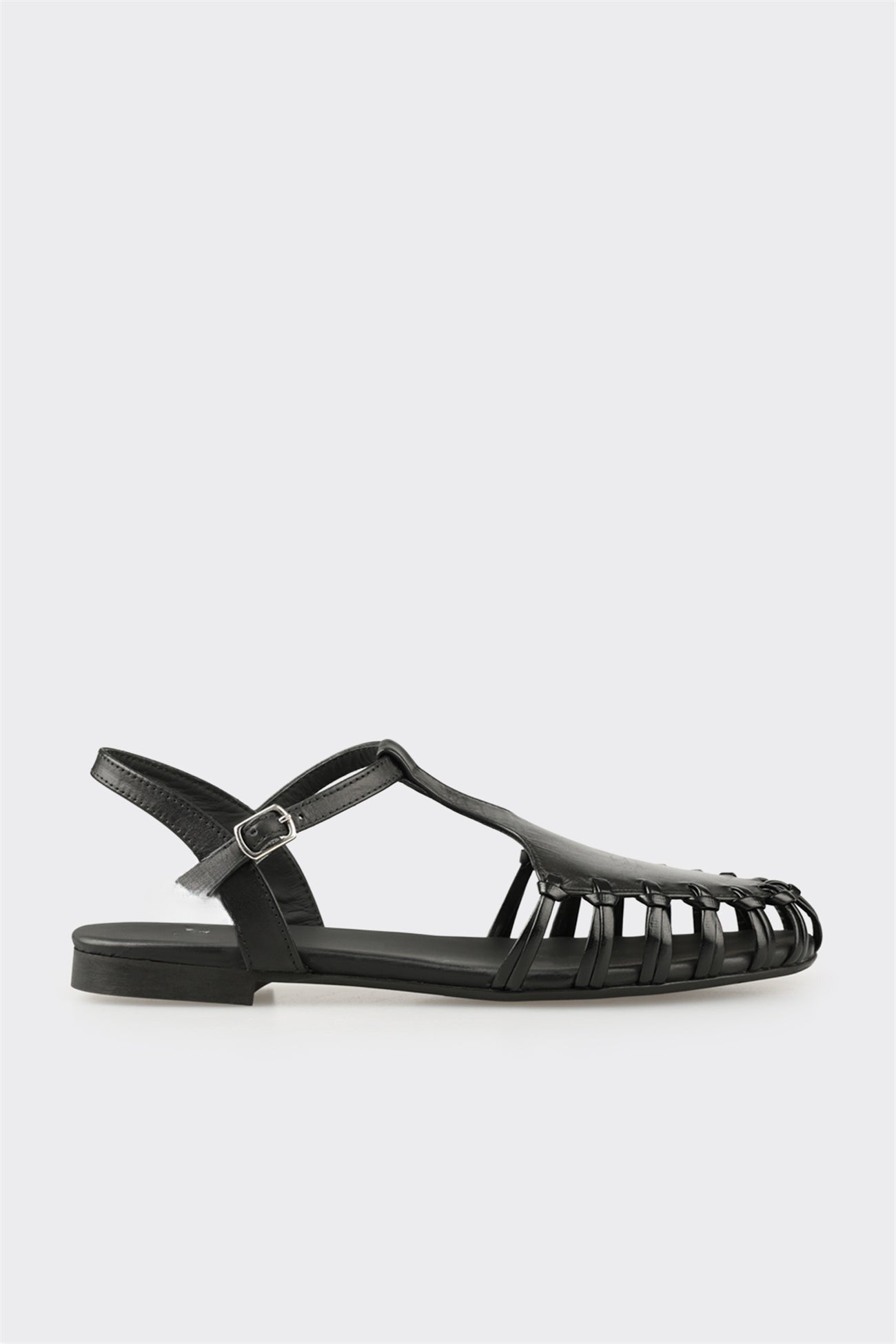 Black Leather Women's Casual Shoe