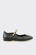 Black Leather Women's Casual Shoe