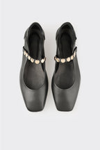 Black Leather Women's Casual Shoe
