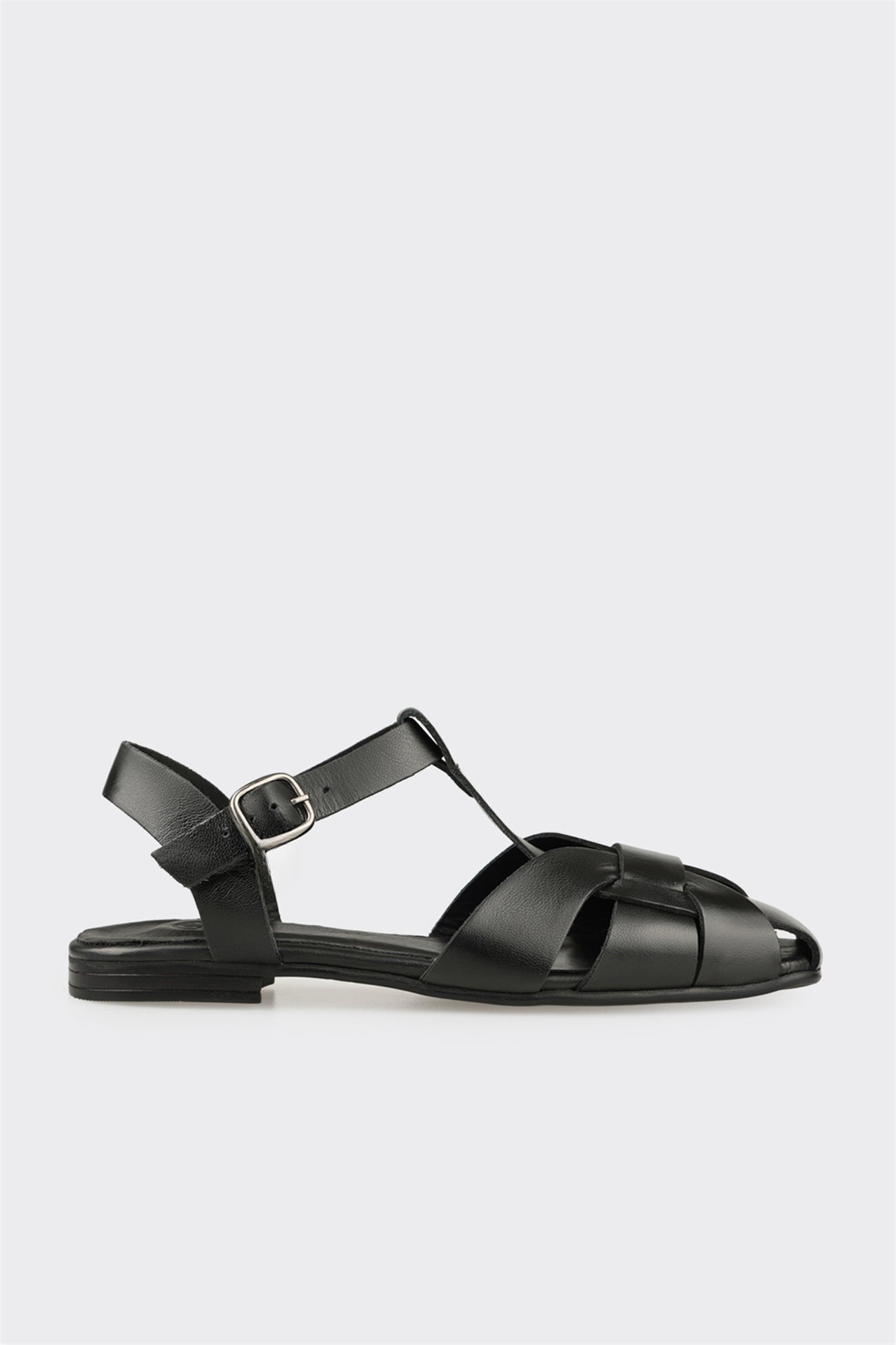 Black Leather Women's Casual Shoe