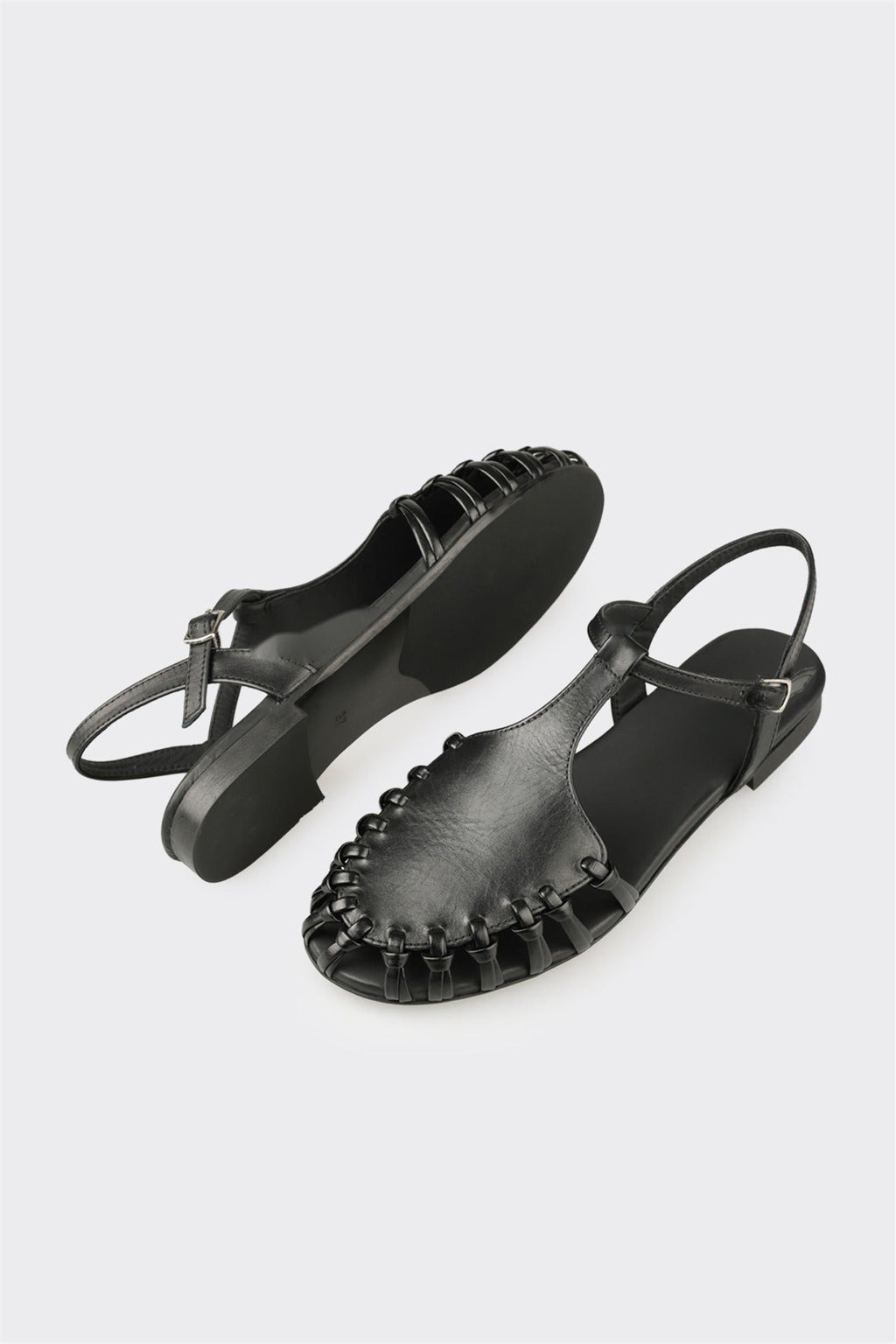 Black Leather Women's Casual Shoe