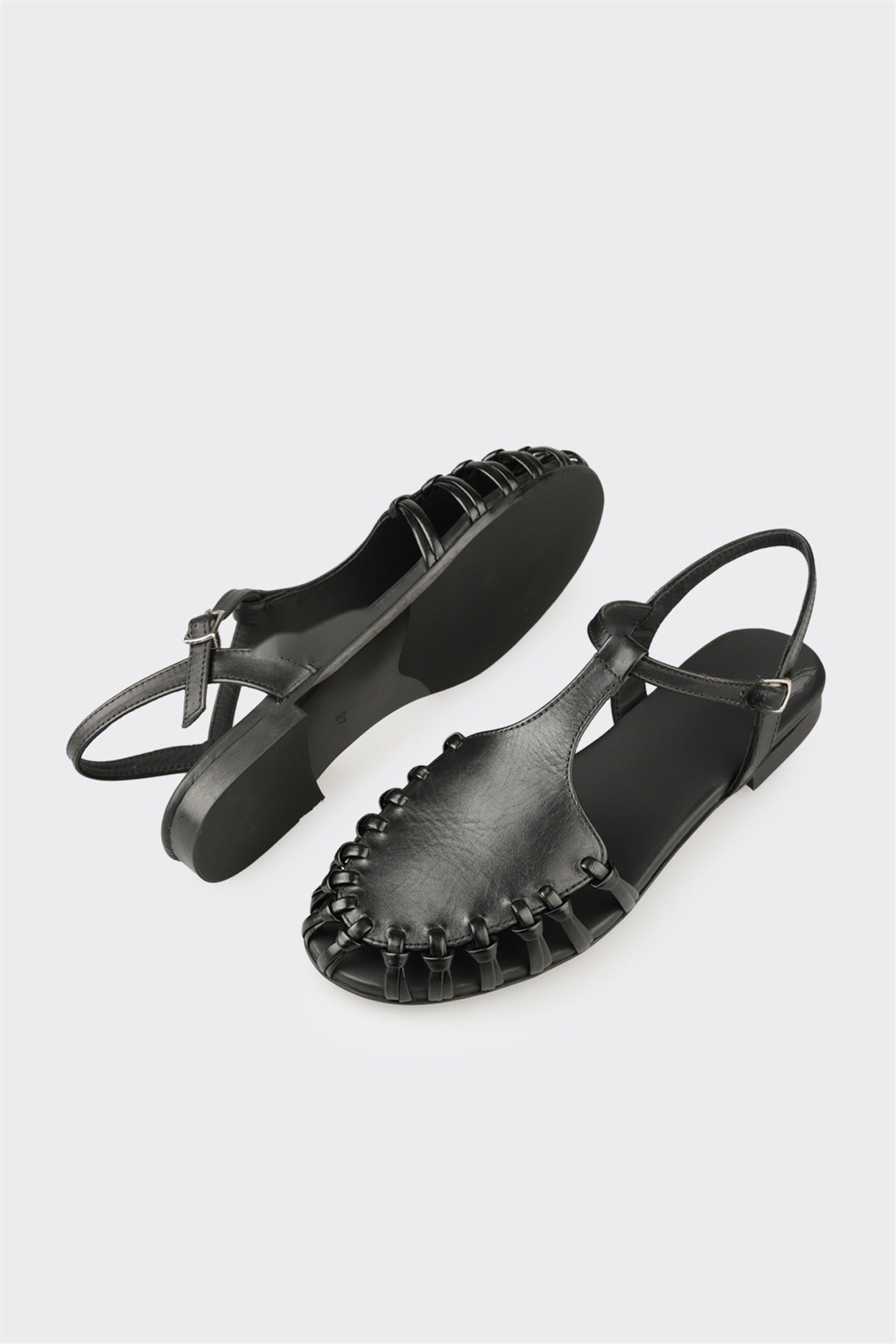 Black Leather Women's Casual Shoe