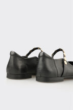 Black Leather Women's Casual Shoe