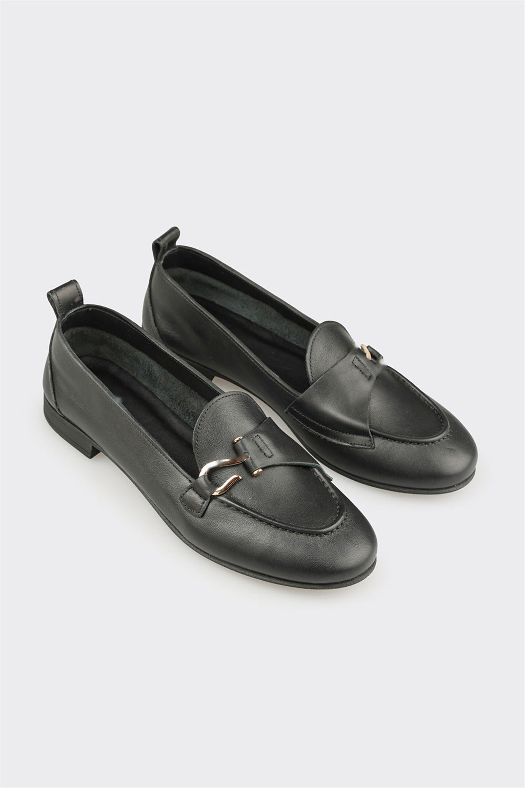 Black Leather Women's Loafer
