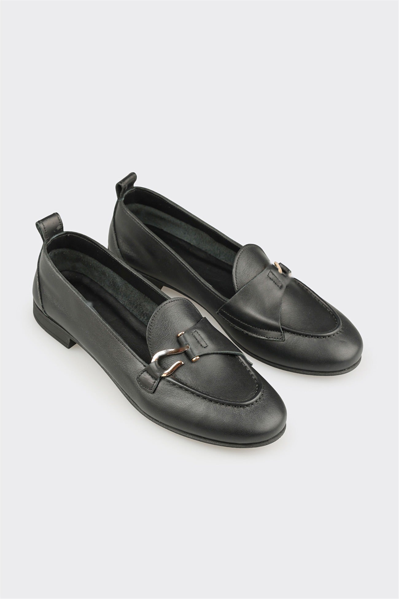 Black Leather Women's Loafer
