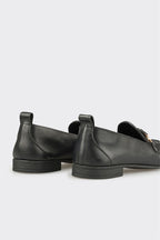 Black Leather Women's Loafer