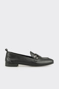 Black Leather Women's Loafer