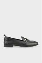 Black Leather Women's Loafer