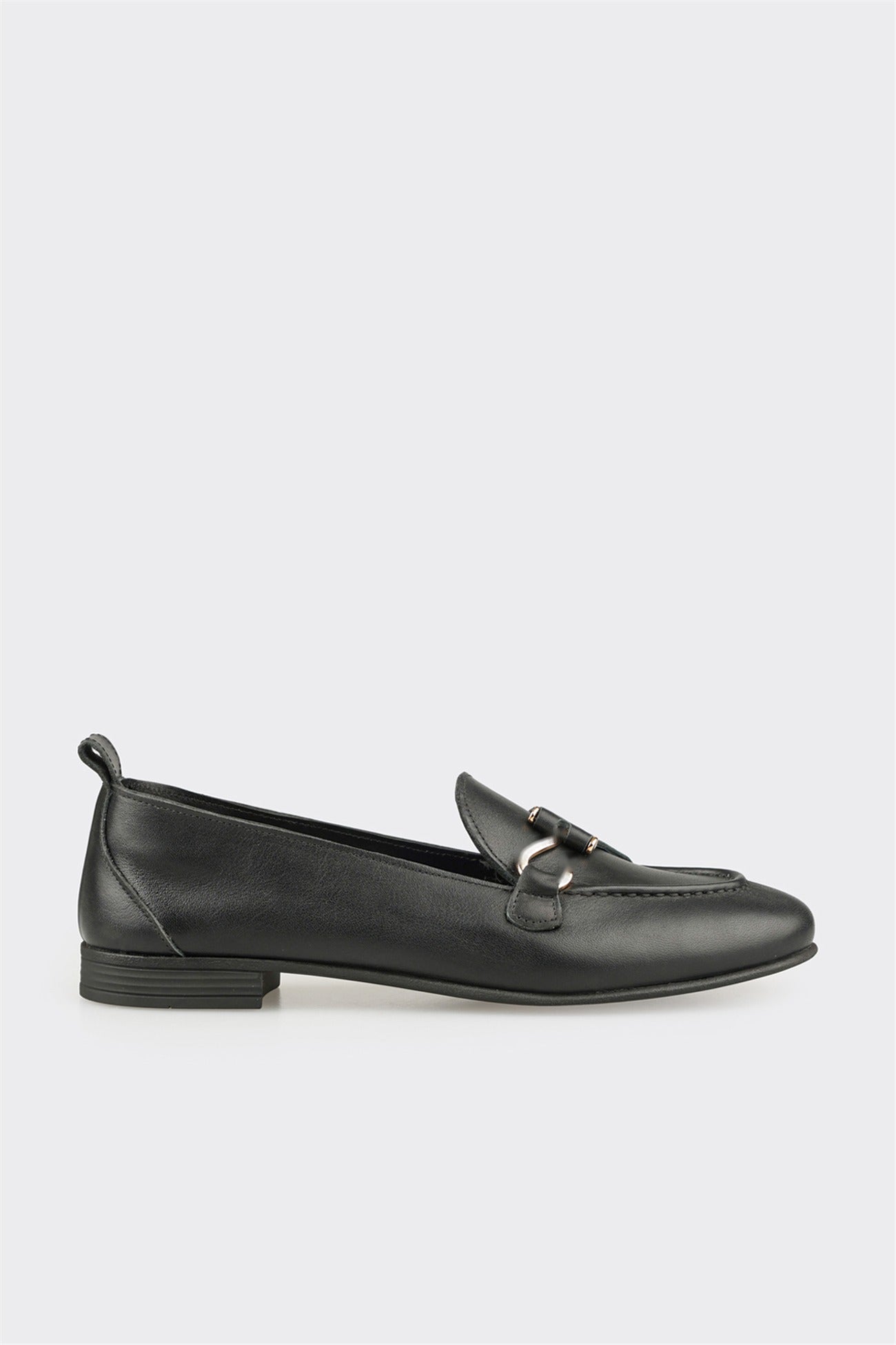 Black Leather Women's Loafer