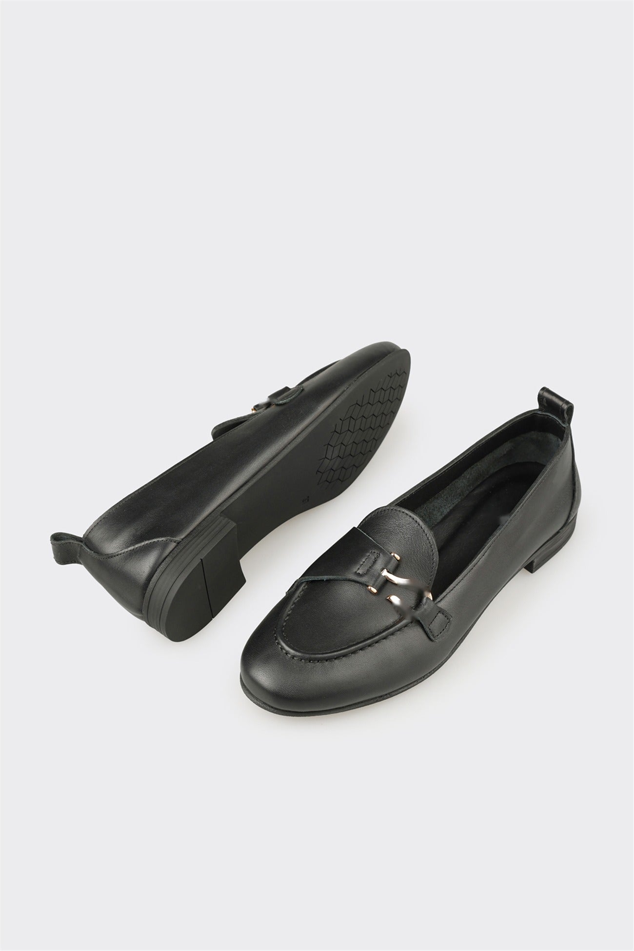 Black Leather Women's Loafer