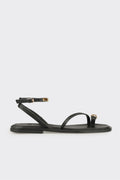 Black Leather Women's Sandal