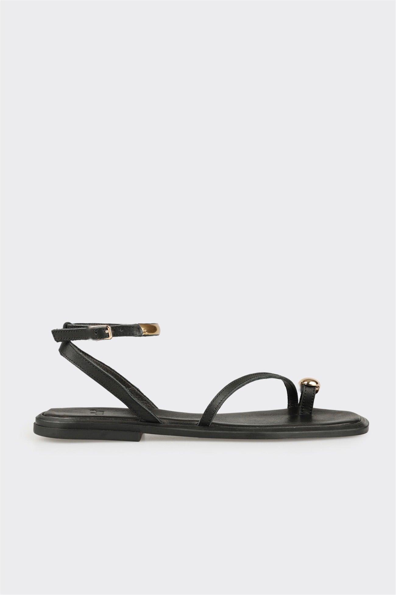 Black Leather Women's Sandal