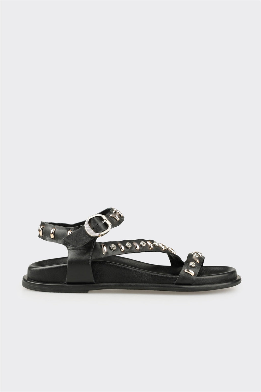Black Leather Women's Sandal