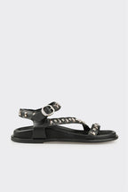 Black Leather Women's Sandal