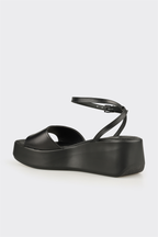 Black Leather Women's Sandal