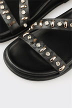 Black Leather Women's Sandal