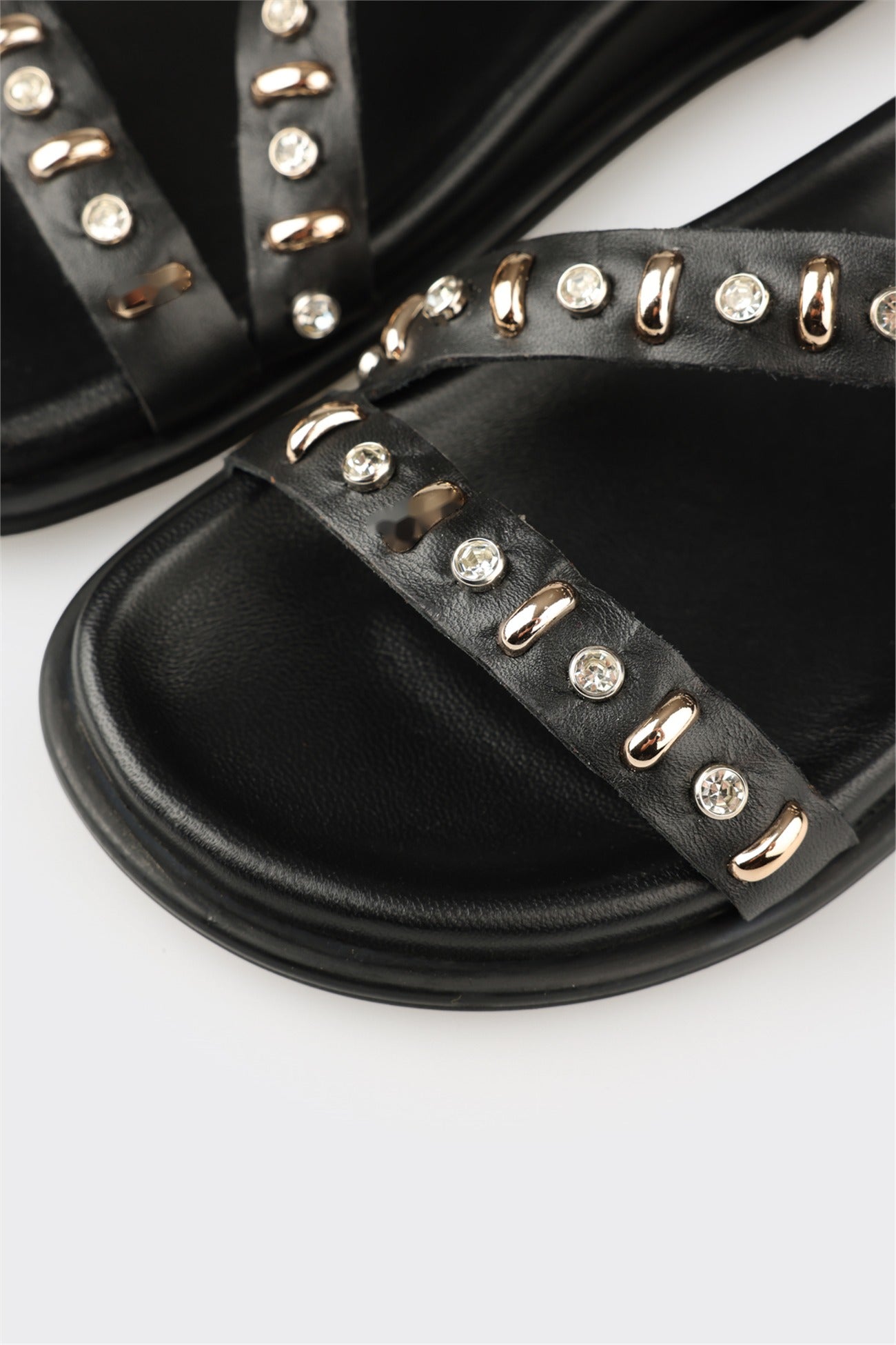 Black Leather Women's Sandal