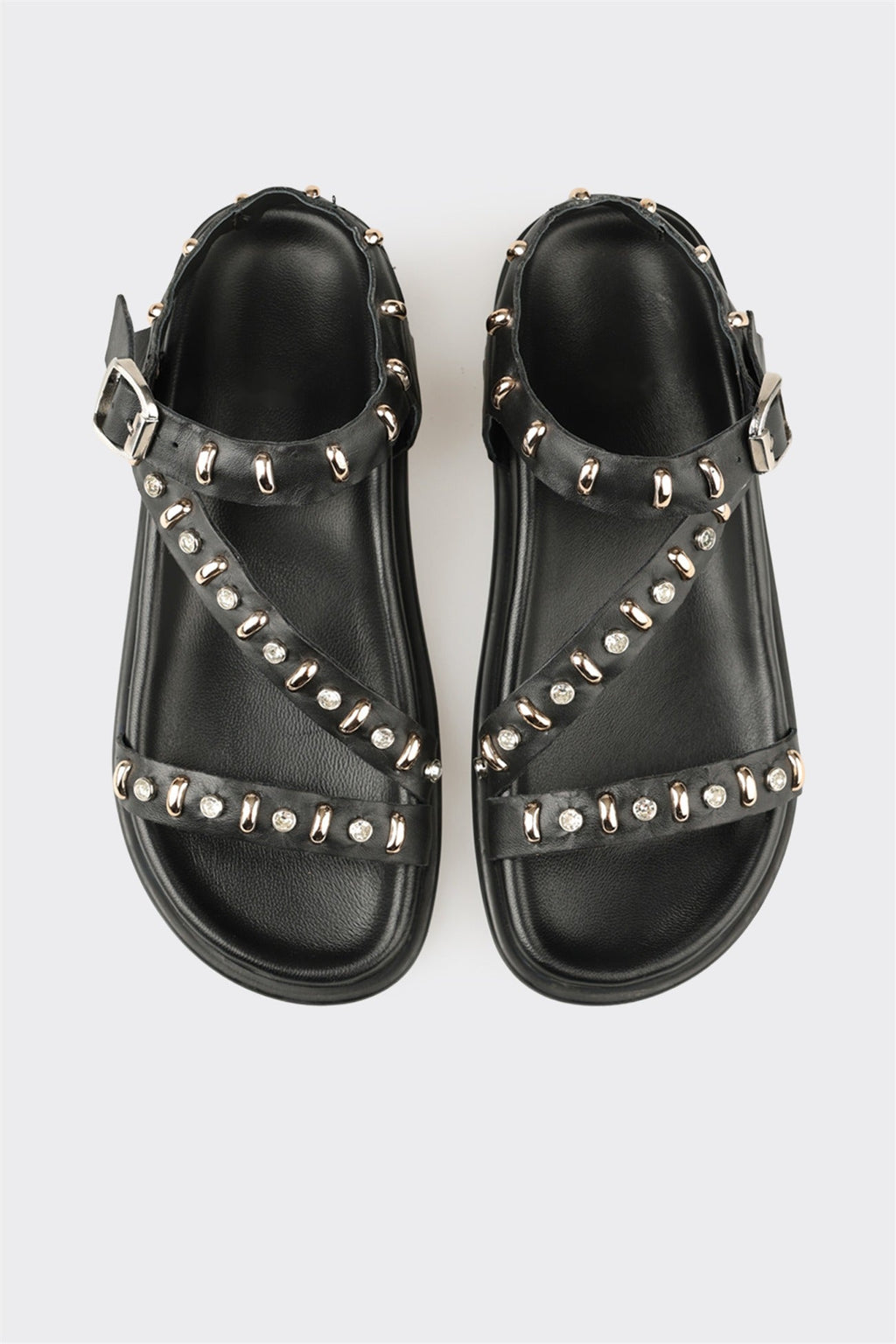 Black Leather Women's Sandal