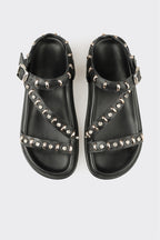 Black Leather Women's Sandal