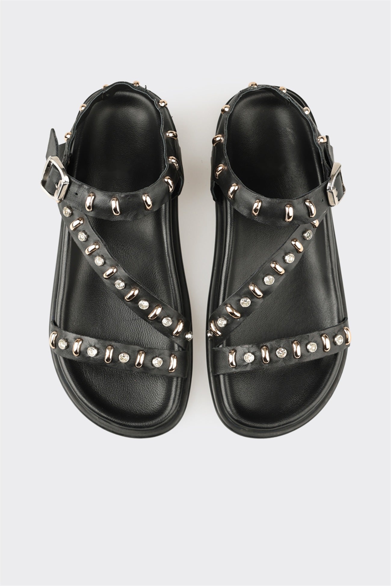 Black Leather Women's Sandal