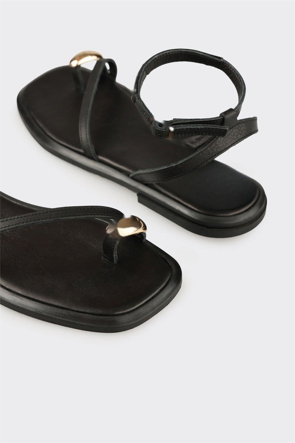 Black Leather Women's Sandal