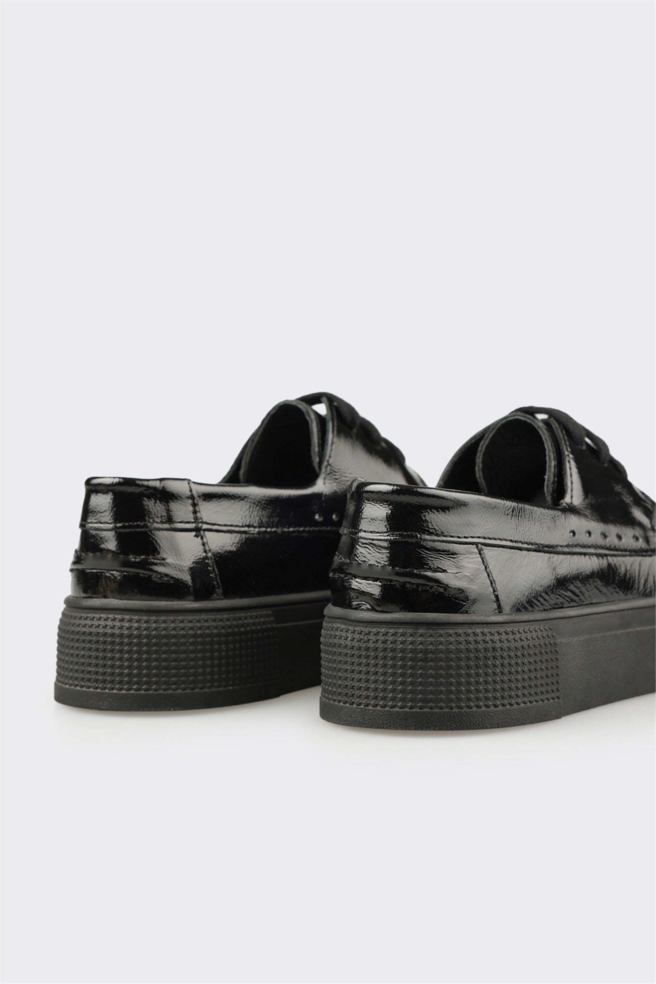 Black Leather Women's Sneaker