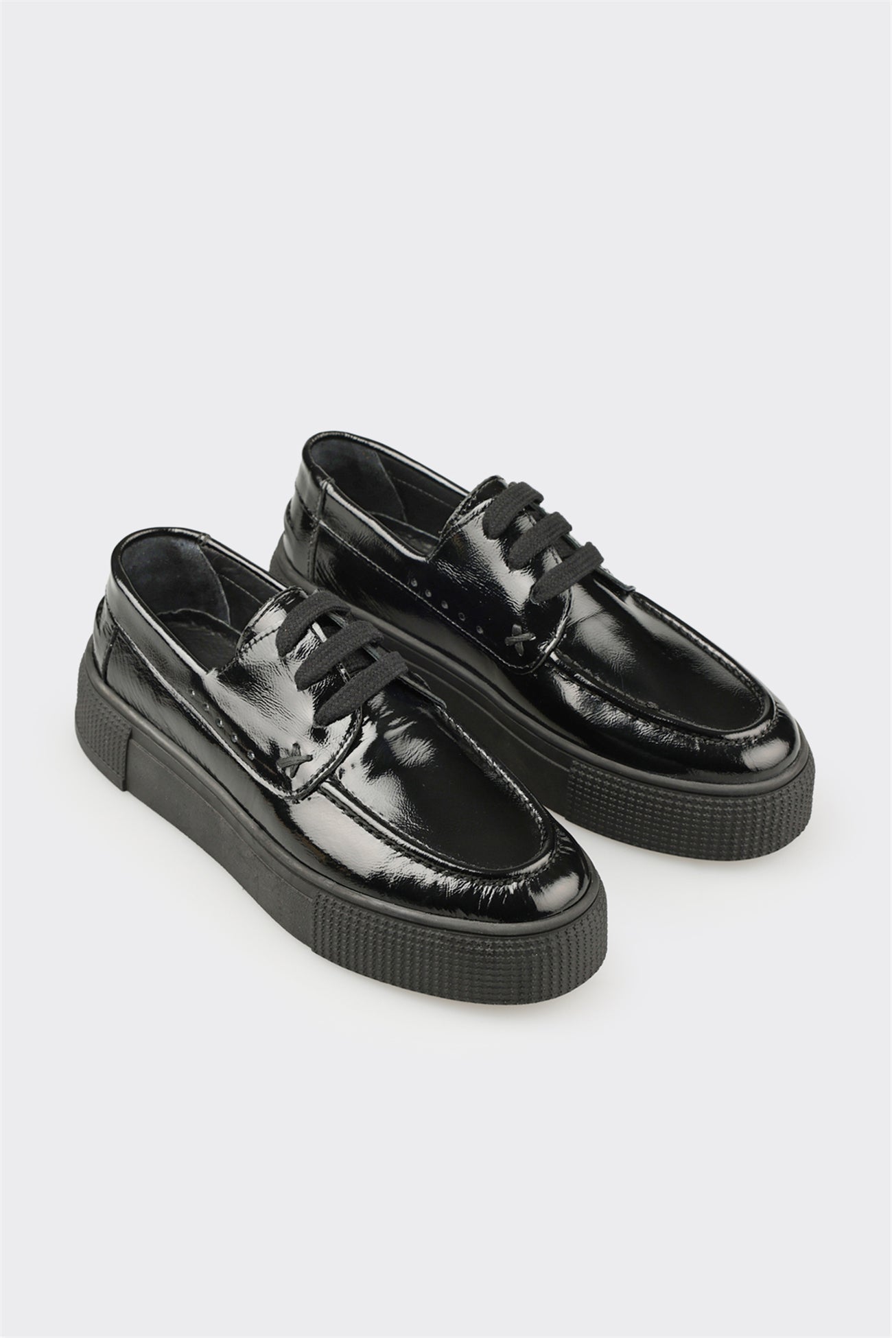 Black Leather Women's Sneaker