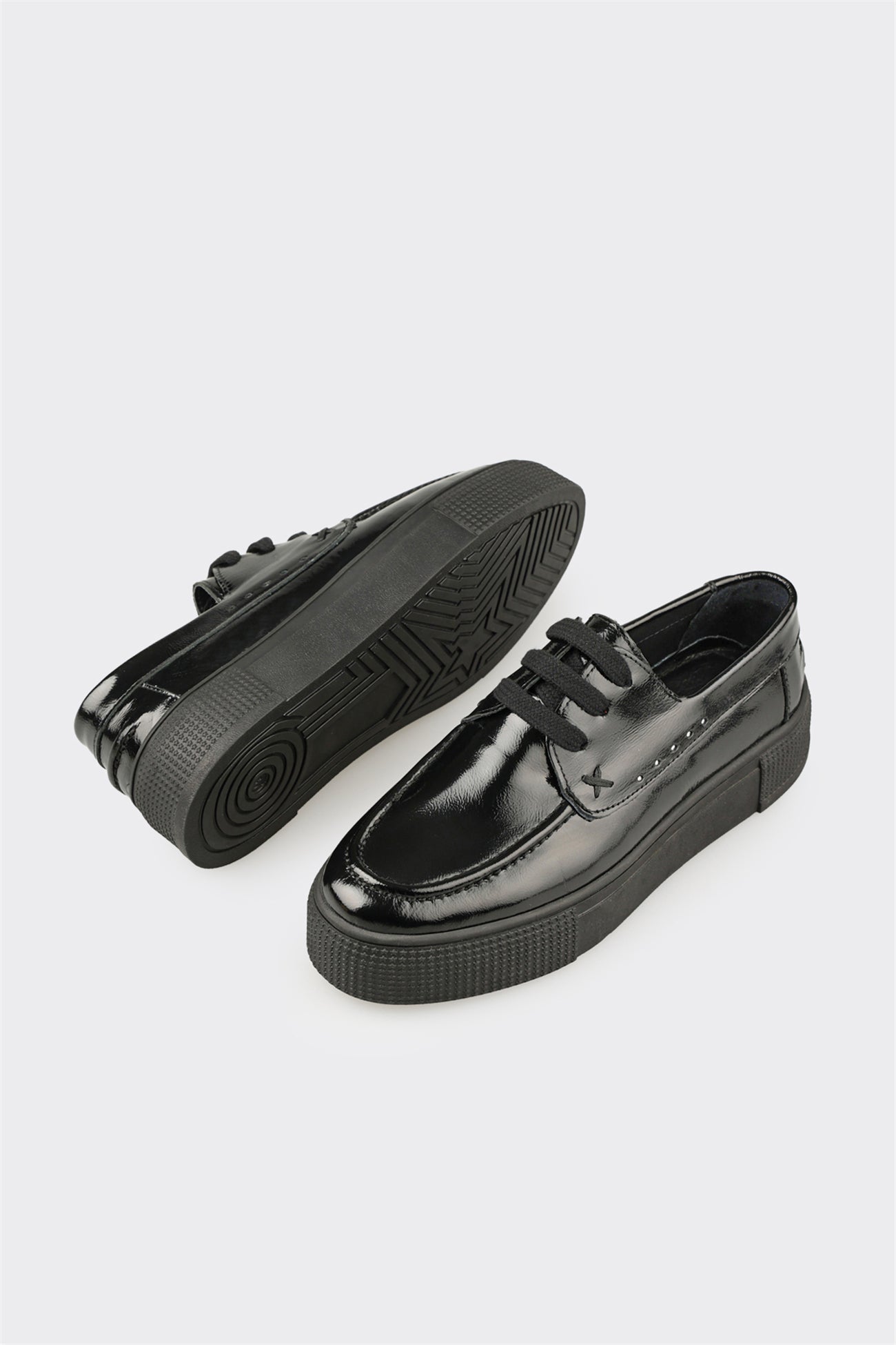 Black Leather Women's Sneaker
