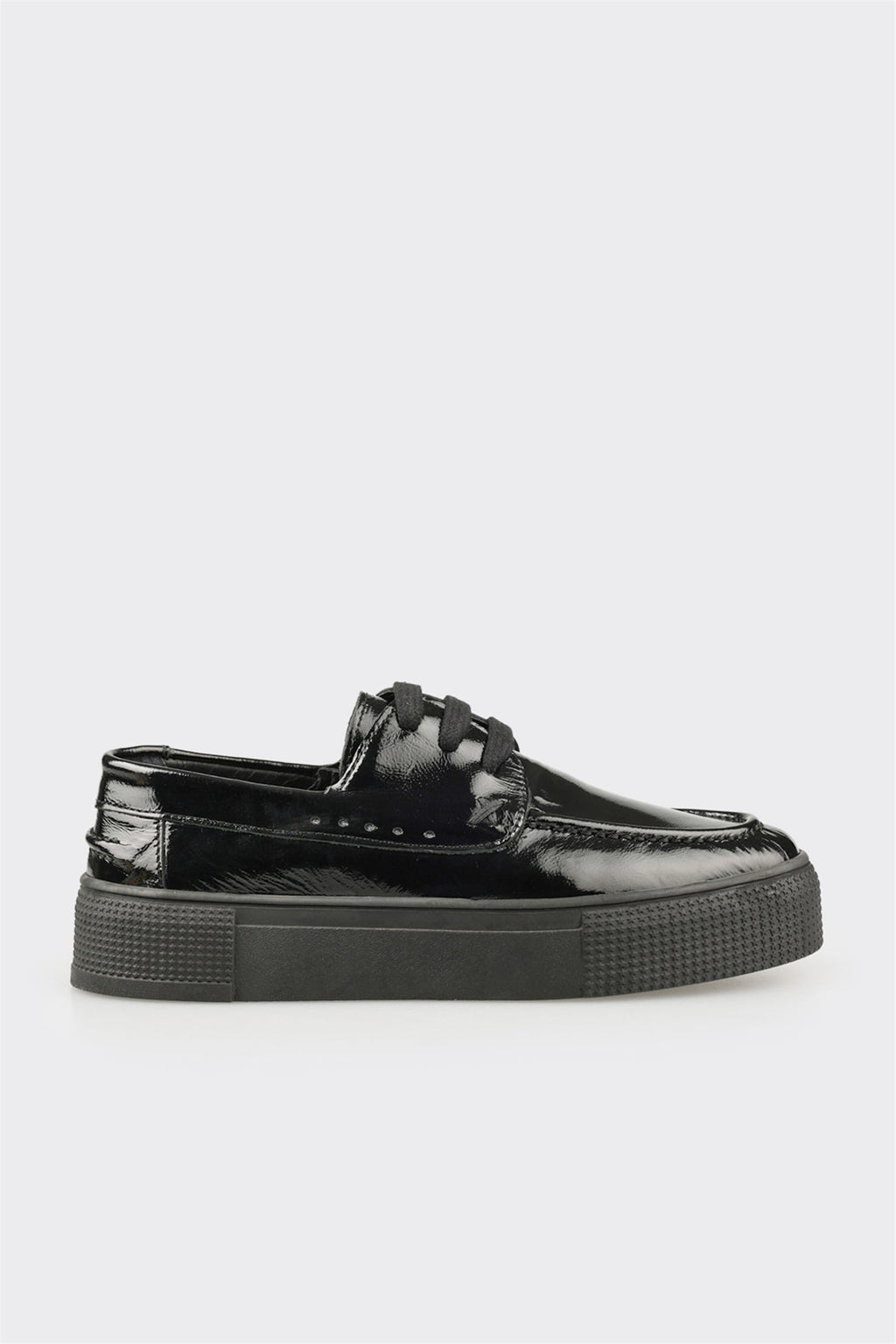 Black Leather Women's Sneaker