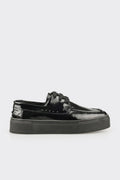 Black Leather Women's Sneaker
