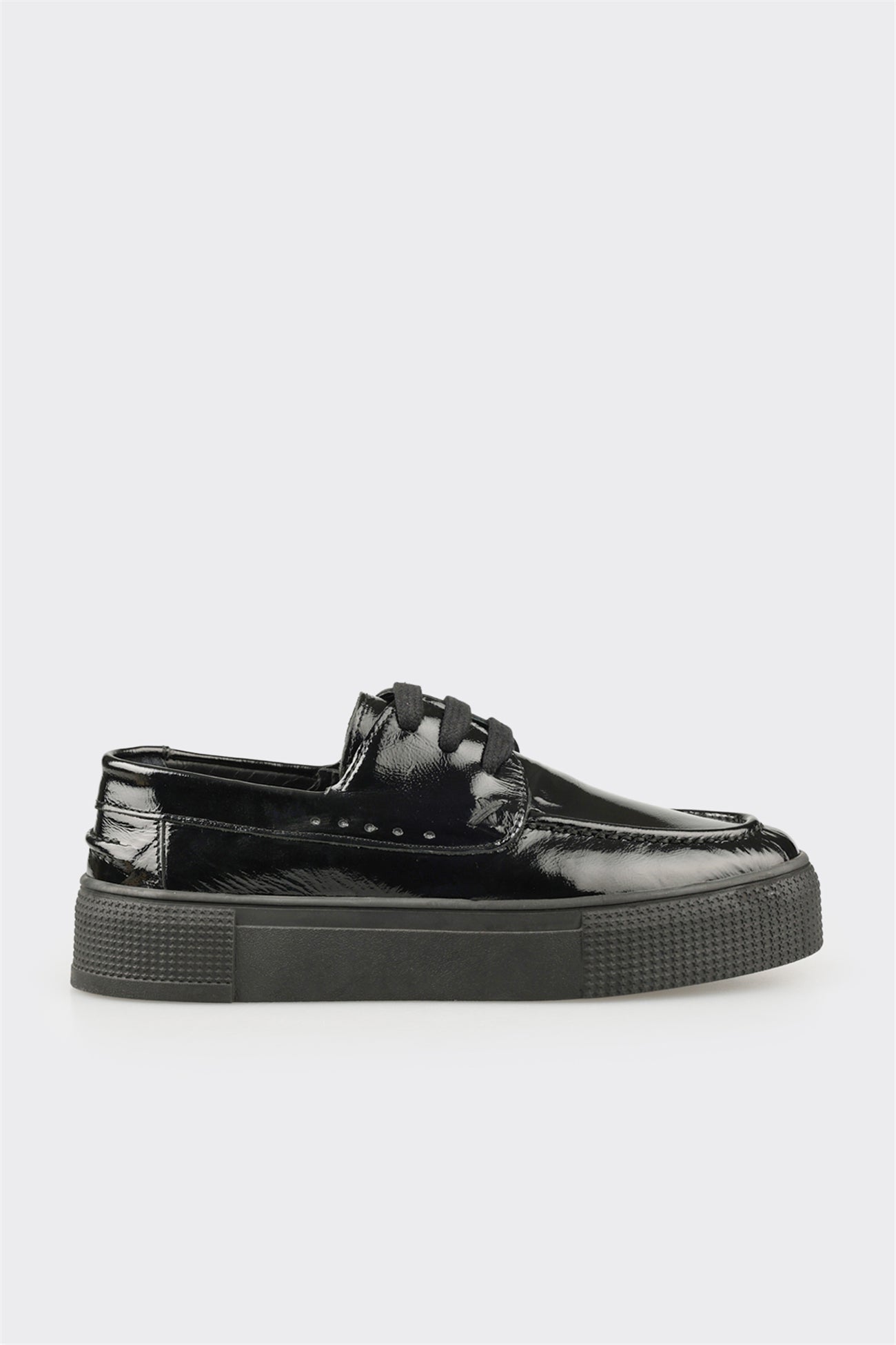Black Leather Women's Sneaker