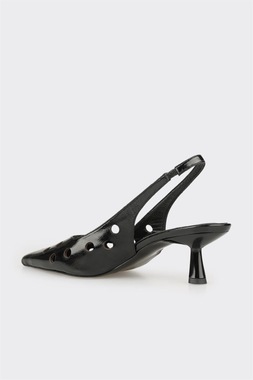Black Leather Women's Heeled Shoe