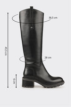 Black Leather Women's Heellu Tall Boot