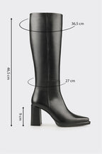 Black Leather Women's Heellu Tall Boot