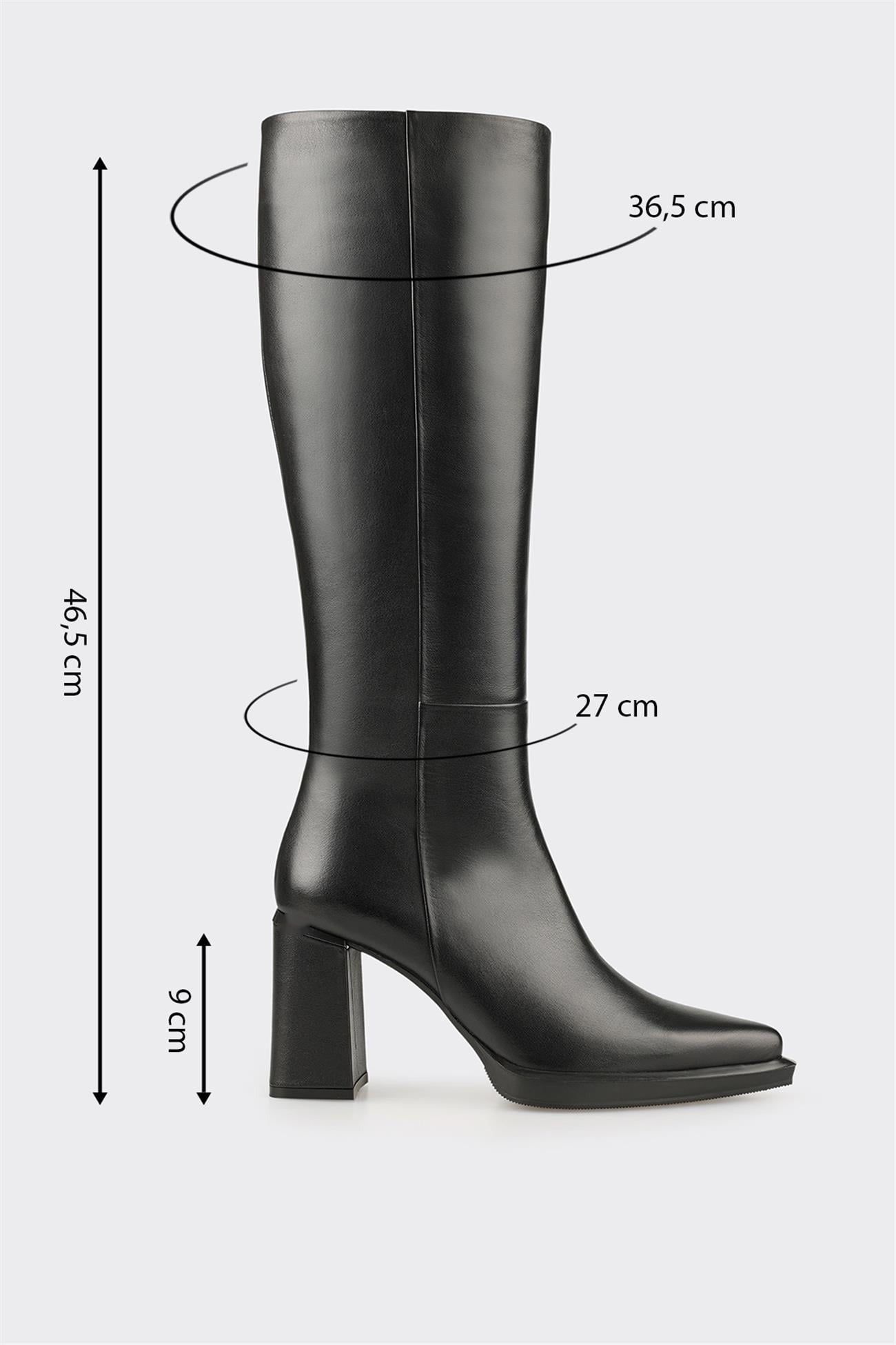 Black Leather Women's Heellu Tall Boot