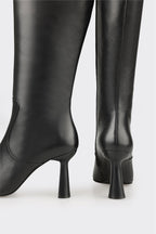 Black Leather Women's Heellu Tall Boot