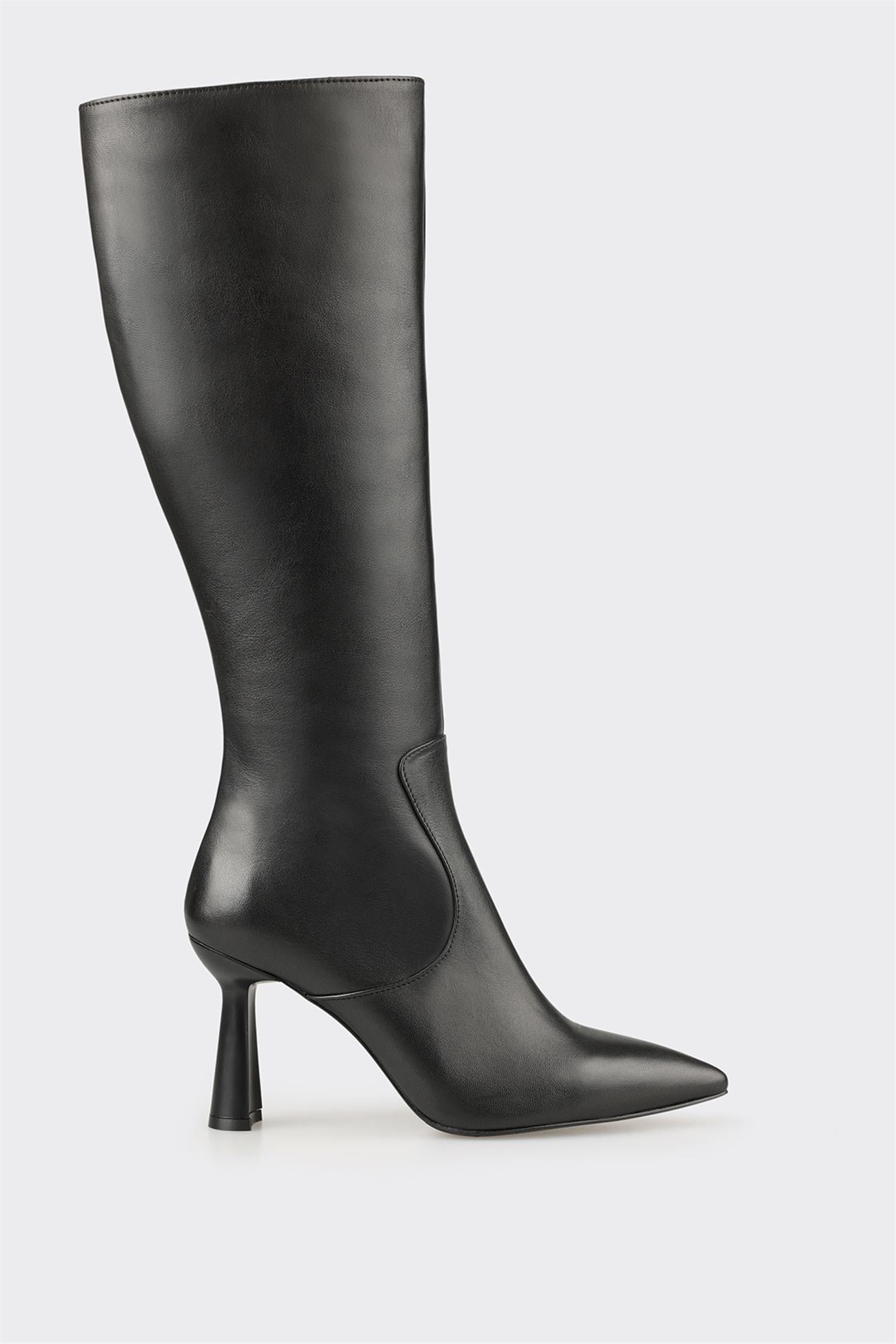 Black Leather Women's Heellu Tall Boot